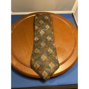 Cezani Multicolored Mens 100% Imported Silk Abstract Tie Geometric Necktie Italy